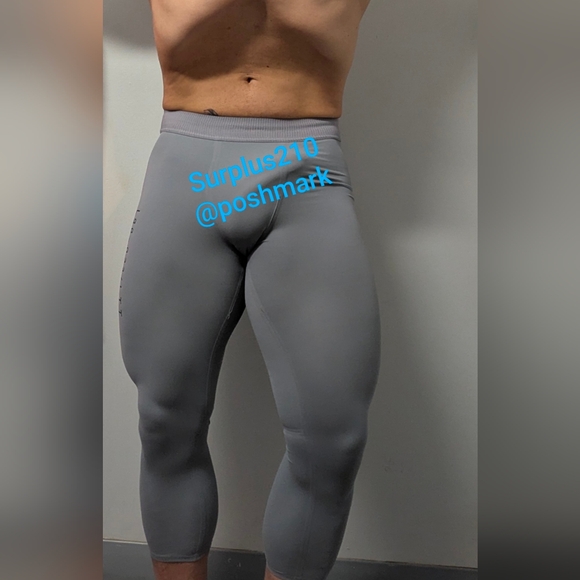 Men Lululemon Gray Tight Capri Compression Pants S/M SLIM - Picture 1 of 3